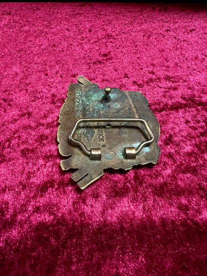 Vintage Solid Brass Belt Buckle - Löwenbräu Munich Brewery Crest - 1982 Baron Buckles
