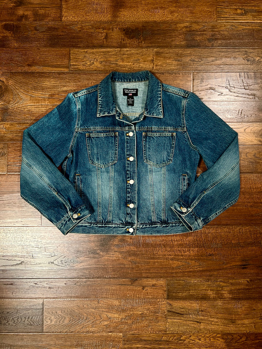 Vintage Cotton Denim Jacket - Polo Ralph Lauren American Flag Applique - Size X-Large
