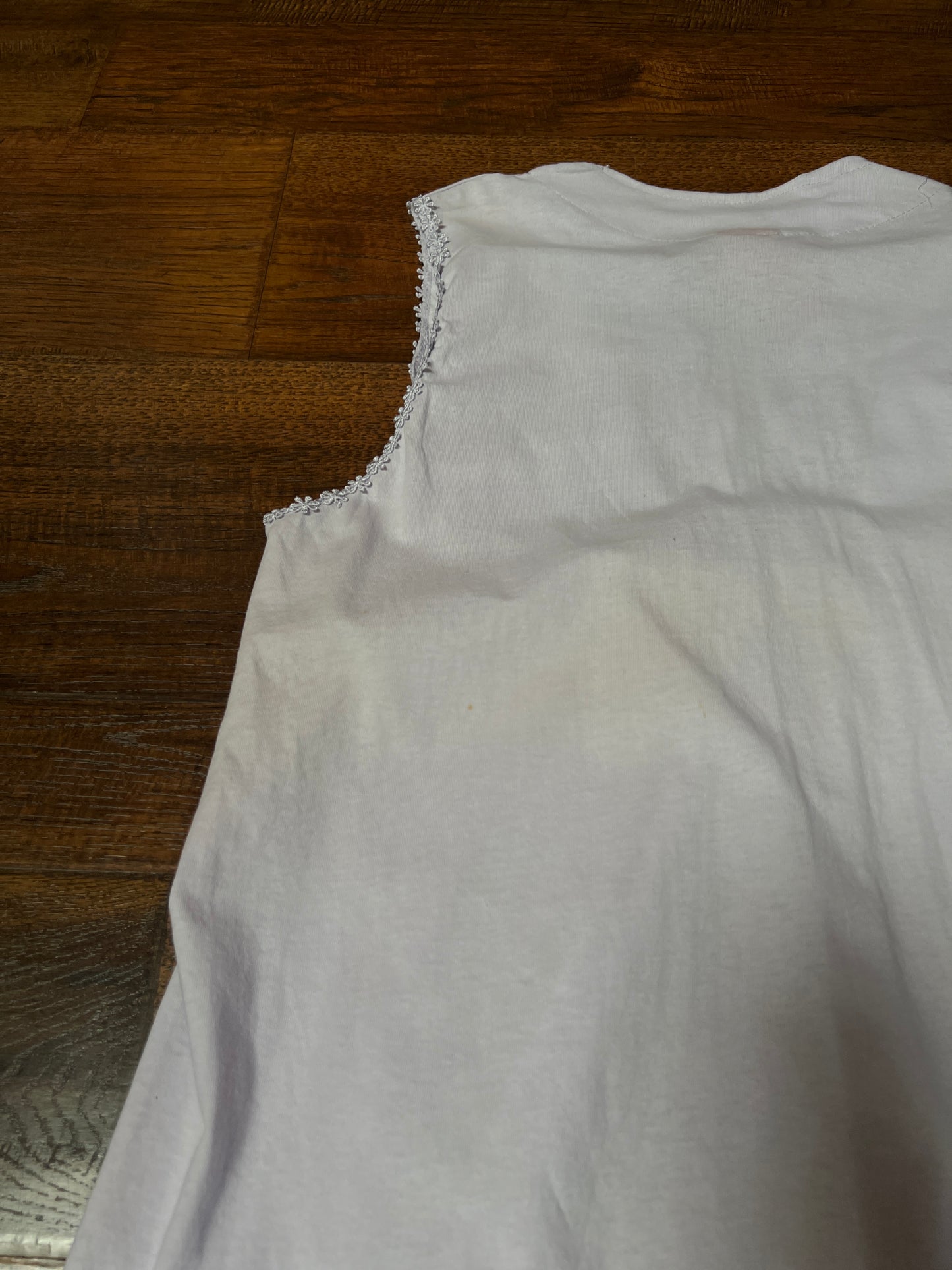 Vintage Tolga Designs Cotton Nightie - Lavender with Lace Trim - Size Large