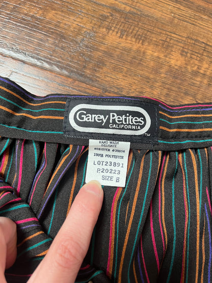 Vintage Clothing - Semi-Sheer Circle Skirt - Horizontal Stripes - Medium - Garey Petites California