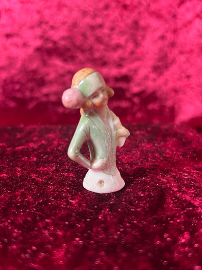 Vintage Figurine - Porcelain Miniature - Flapper Girl