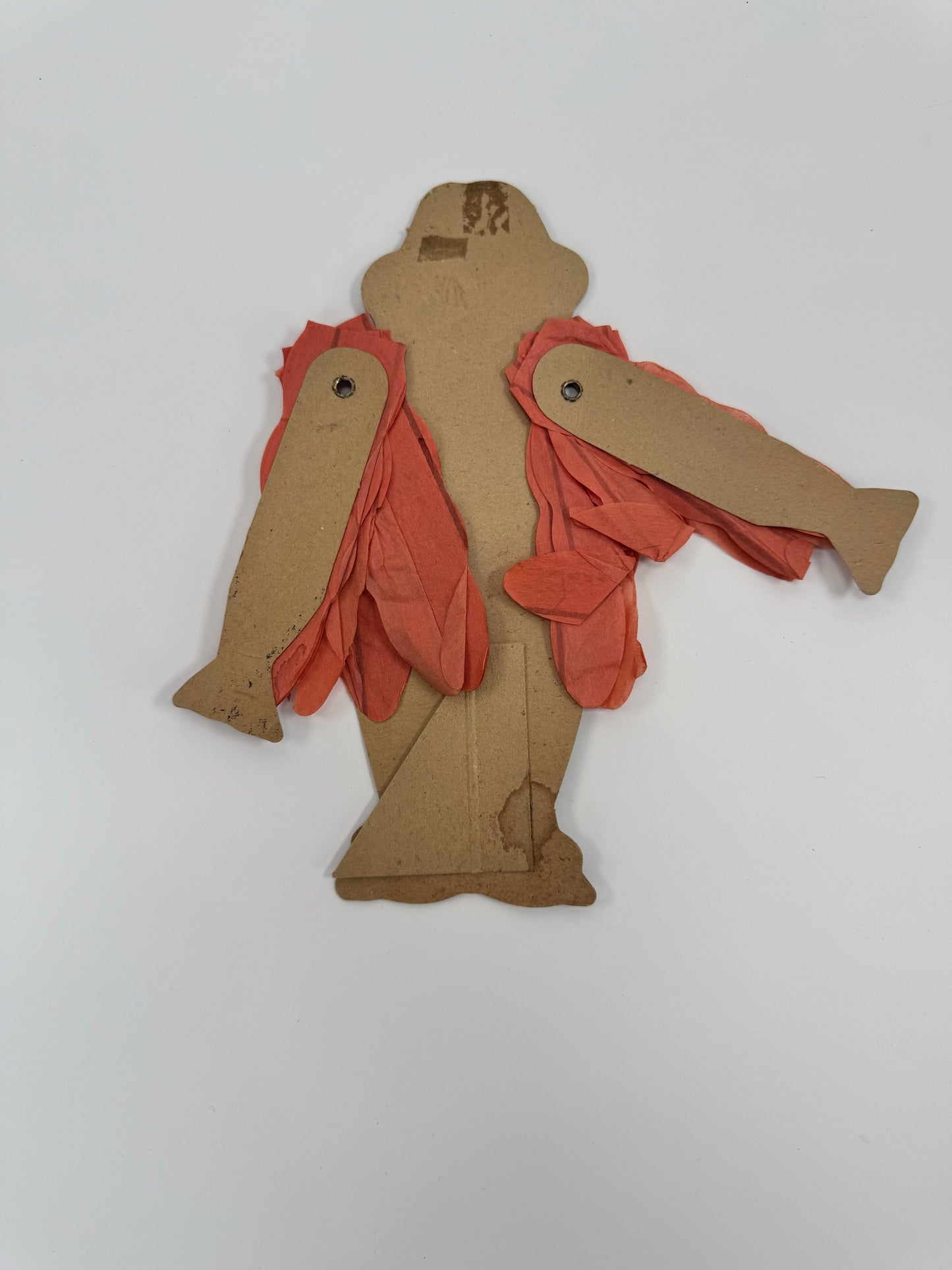 Vintage Paper Decoration | "Winged Scarecrow" w/ Crepe Paper Pop Up Wings | Made in Japan