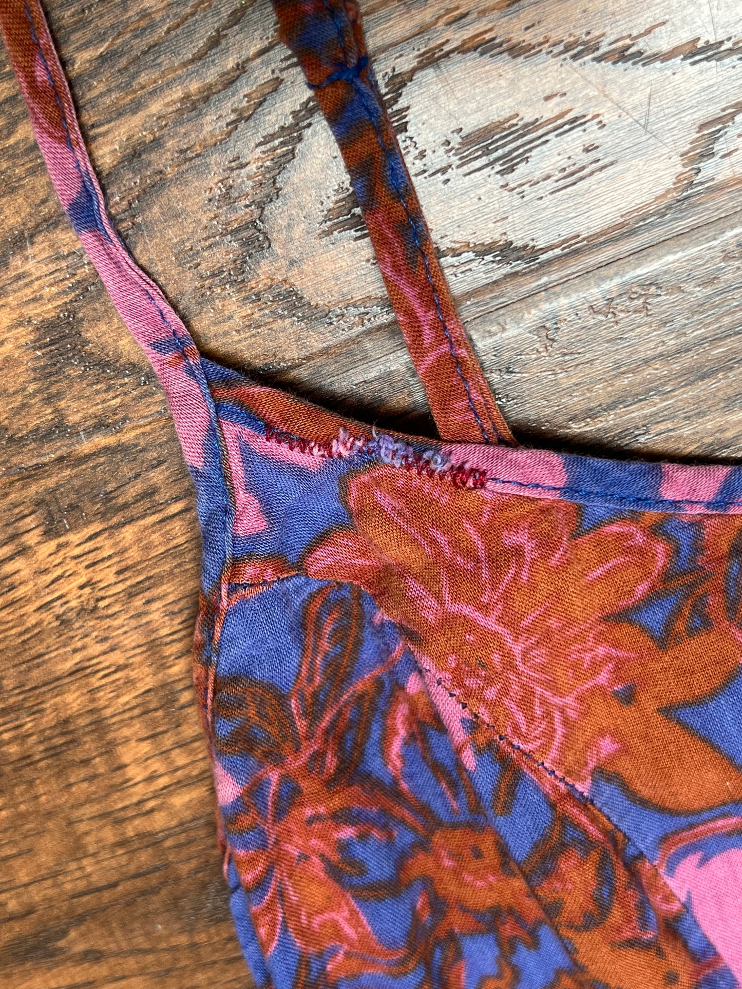Clothing - Spaghetti Strap Romper - Pink And Blue Floral Print - Small - Fire Los Angeles