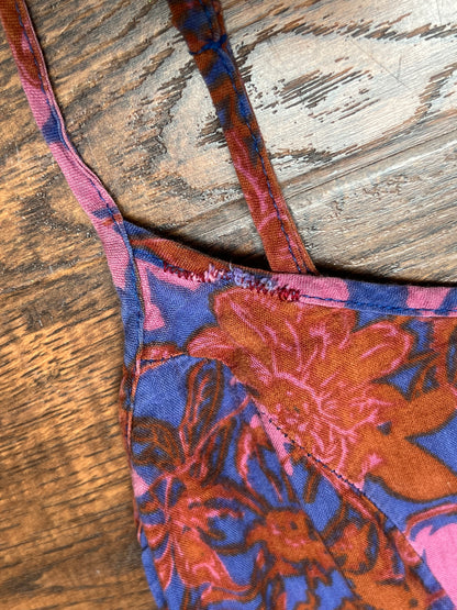Clothing - Spaghetti Strap Romper - Pink And Blue Floral Print - Small - Fire Los Angeles