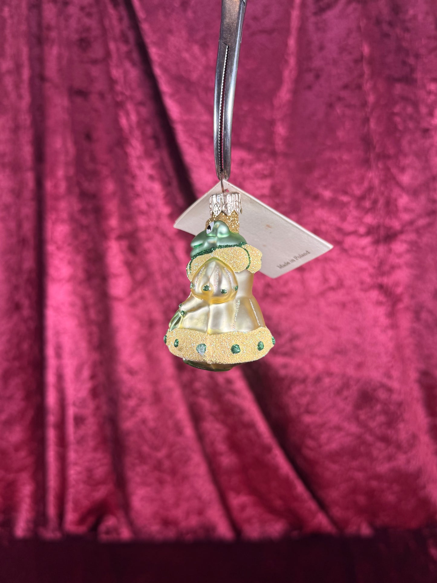 Vintage Christmas - Handblown Glass Ornament - Frog King - Patricia Breen - Poland - 2006