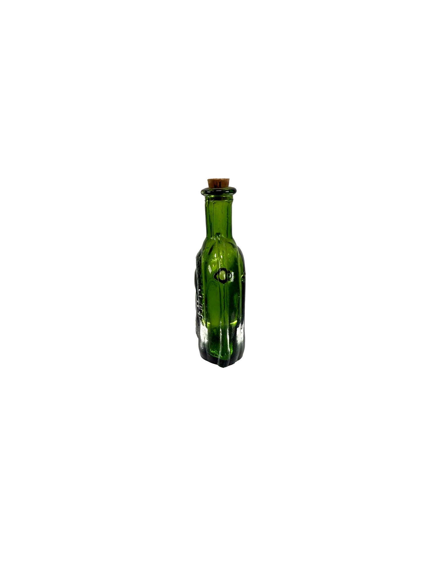 Vintage Miniature Glass Bottle - Benjamin Franklin - Green Wheaton Bitters Glass