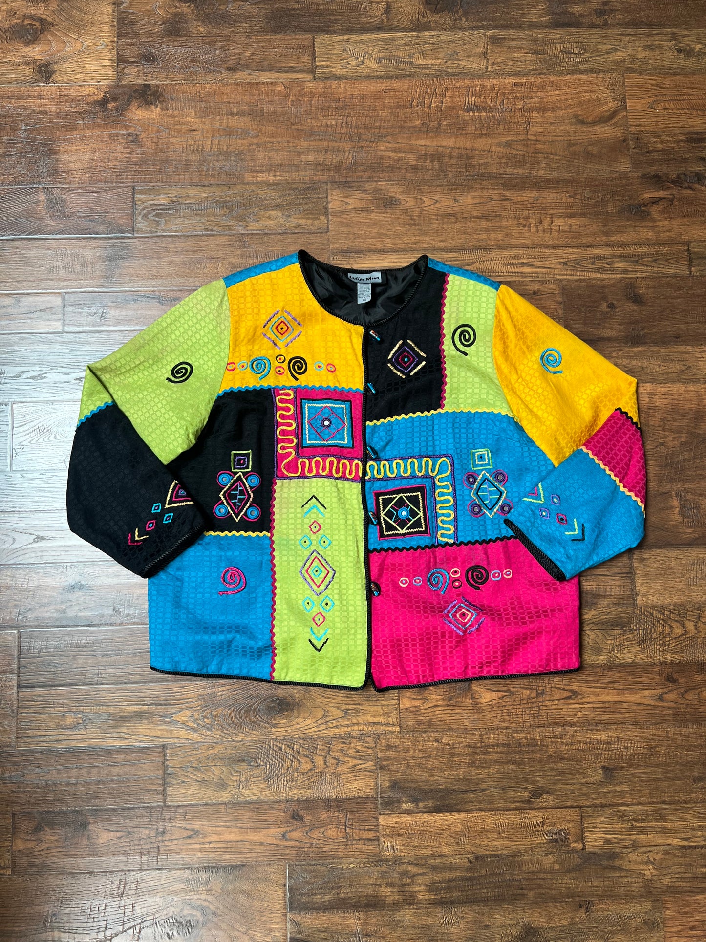 Vintage Clothing - Lightweight Jacket - Wiggy 90’s Block Print - 2X-Large - Indigo Moon