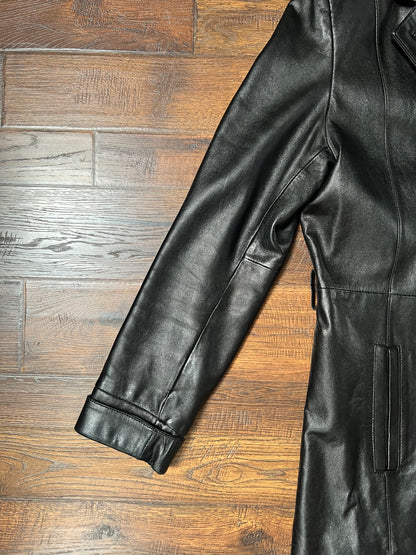Vintage Clothing - Genuine Leather Jacket - Black - Maroon Lining - Small - Wilsons Leather