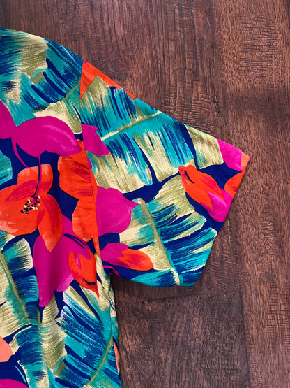 Vintage Norton McNaughton Tropical Two Piece Set - Bright Hawaiian Florals - Medium