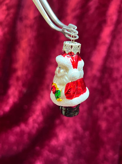Vintage Christmas - Miniature Blown Glass Ornament - Santa Claus