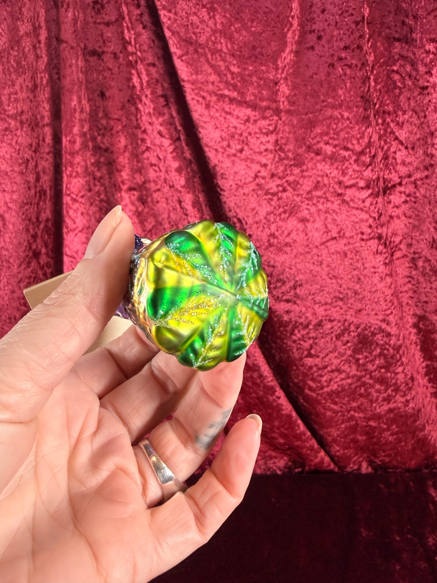 Vintage Christmas - Handblown Glass Ornament - Purple Rainforest Santa - Patricia Breen - Poland - 2000