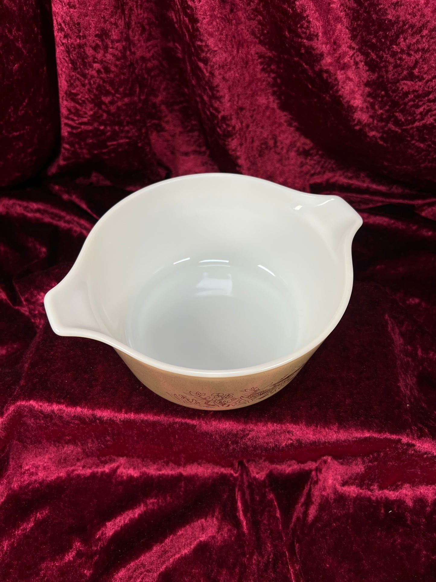 Vintage Pyrex Glass Casserole Dish Set - Forest Fancies Mushroom Pattern