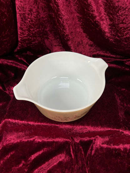 Vintage Pyrex Glass Casserole Dish Set - Forest Fancies Mushroom Pattern