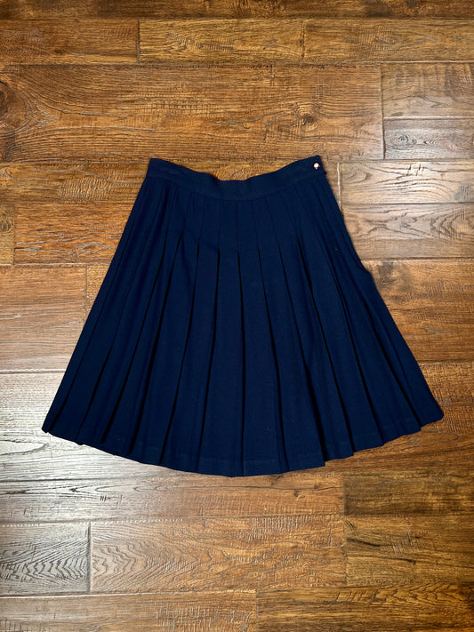 Vintage Ann Taylor A.B.S. Pleated Skirt - Navy Blue - Size Medium