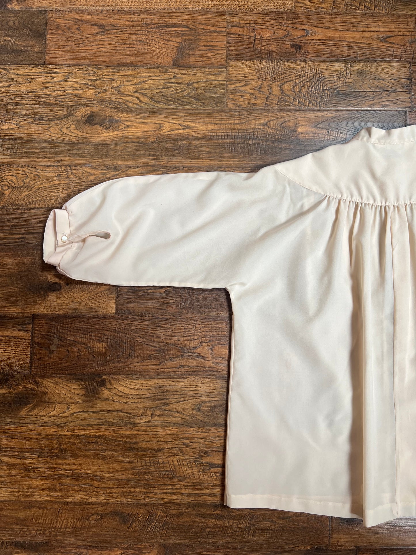 Vintage Clothing - Semi-Sheer Blouse - Pleated Front - Soft Pink - X-Large - Lady Arrow