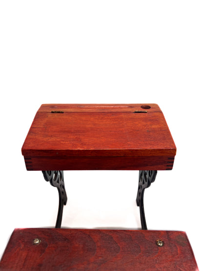 Vintage Doll Toy - Cast Iron and Wood School Desk - American Girl