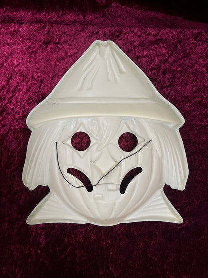 Vintage USA Plastic Halloween Mask - Scarecrow Jack-O-Lantern Face
