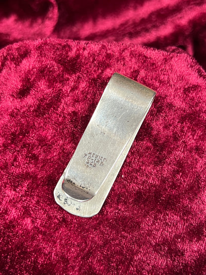 Vintage Accessories - Money Clip - 925 Sterling Silver with Inlaid Abalone Shell - Mexico