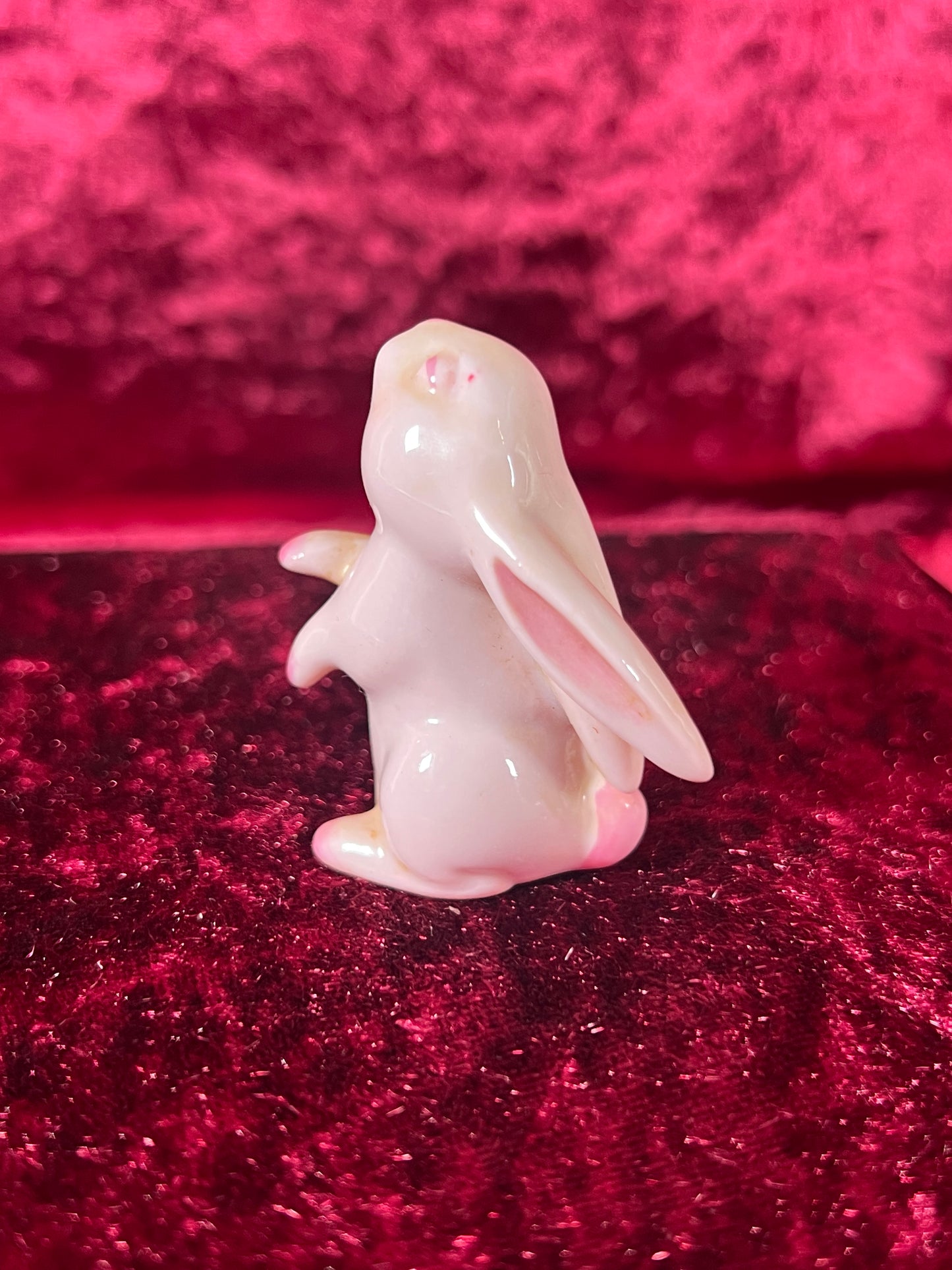 Vintage Figurine - Porcelain Miniature - Pink Bunny - Made In Germany