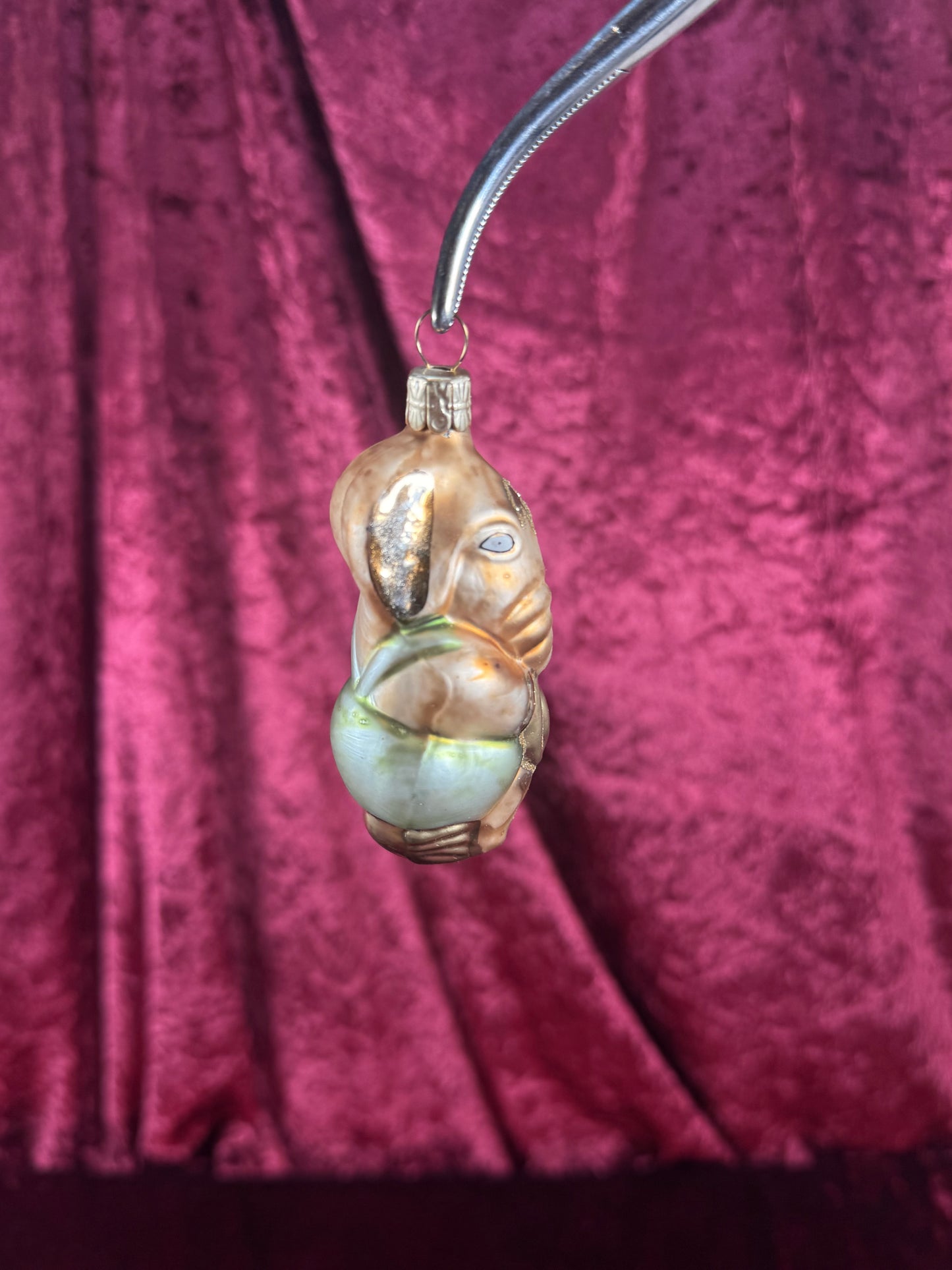 Vintage Christmas - Handblown Glass Ornament - Anthropomorphic Elephant Playing A Trombone