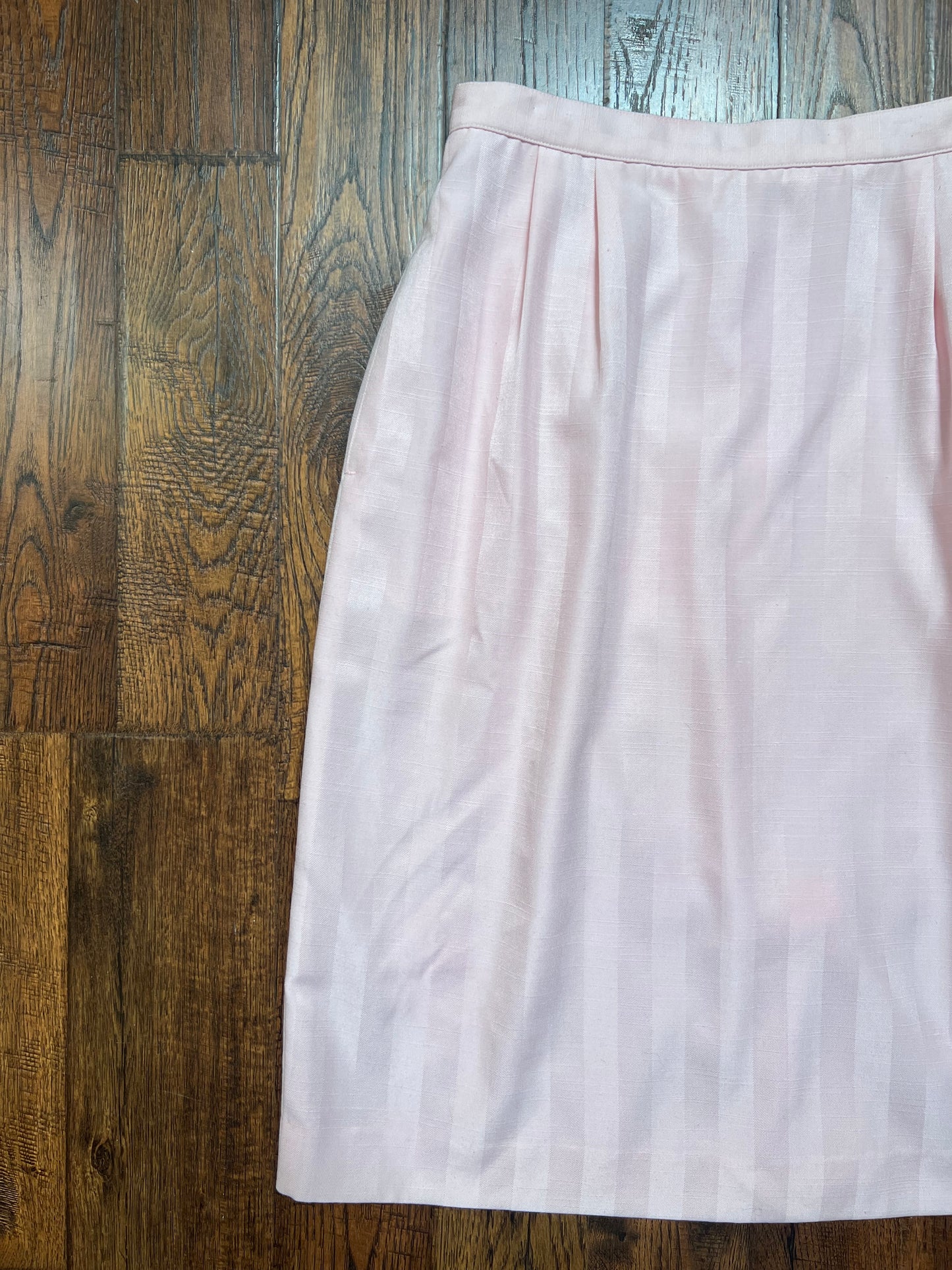 Vintage Clothing - Pinstripe Straight Skirt - Cotton Candy Pink - Sassoon - Small