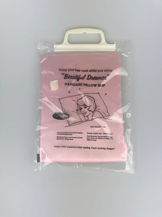 Vintage "Beautiful Dreamer" Pink Haircare Pillow Slip - Standard Size