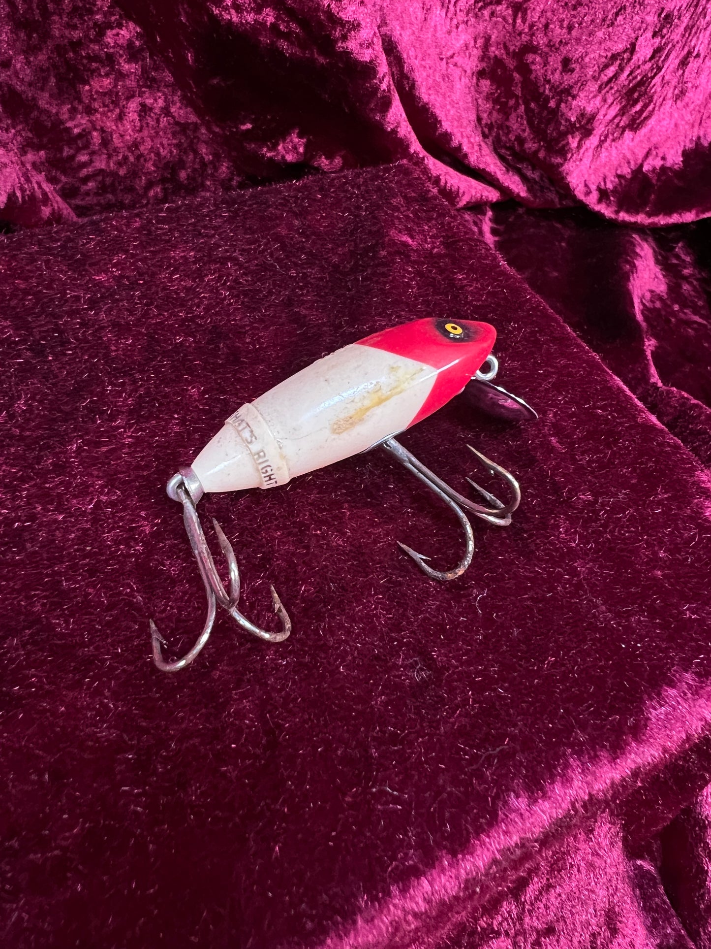 Vintage South Bend Fish-Obite Fishing Lure - Red Head Plug with Original Box