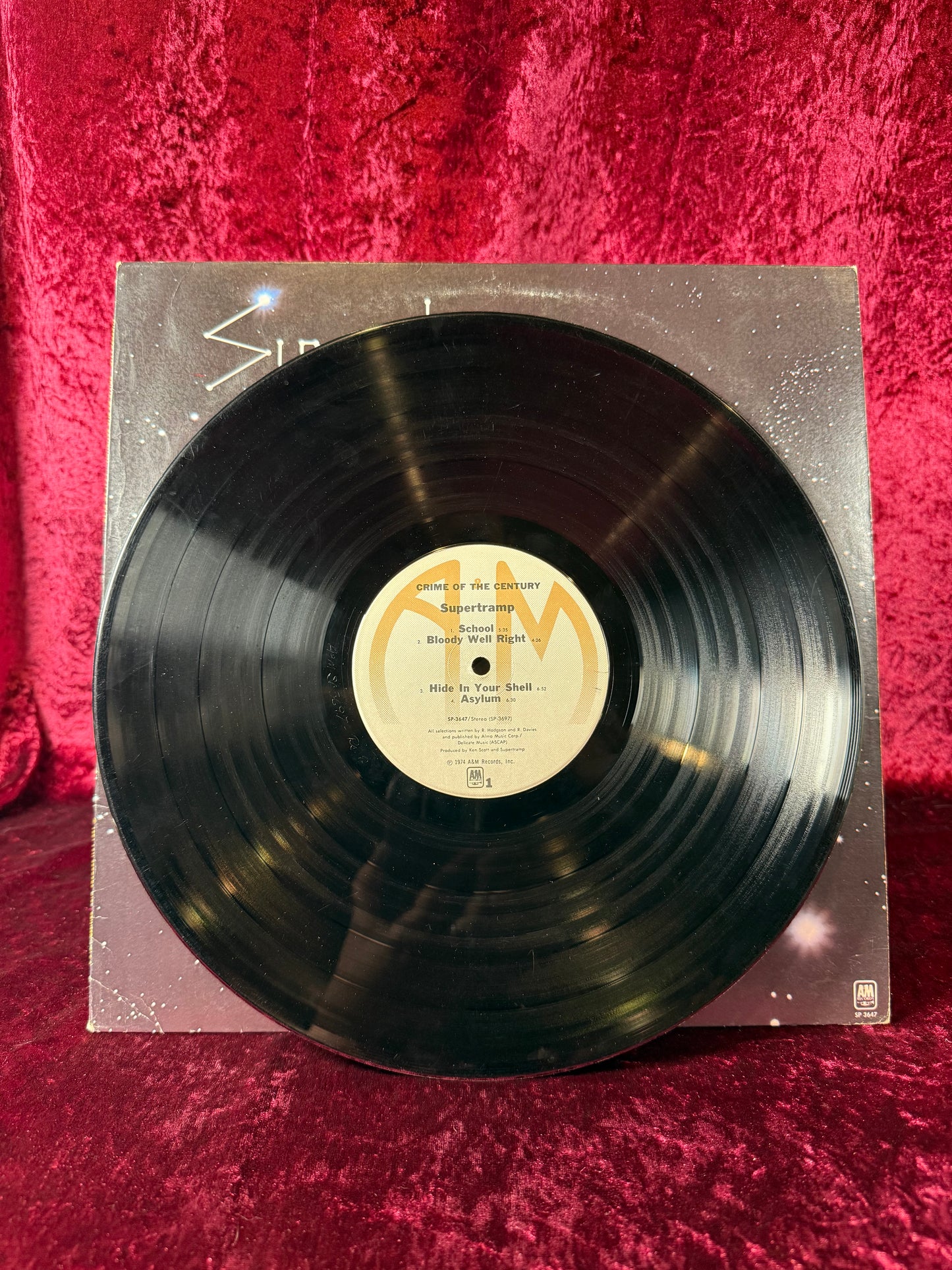 Vintage 12" Vinyl Record - Supertramp - Crime of the Century - A&M Records - 1974