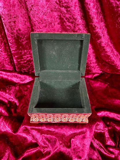 Vintage Vanity - Jewelry Box - Persian Khatam Blue Bird