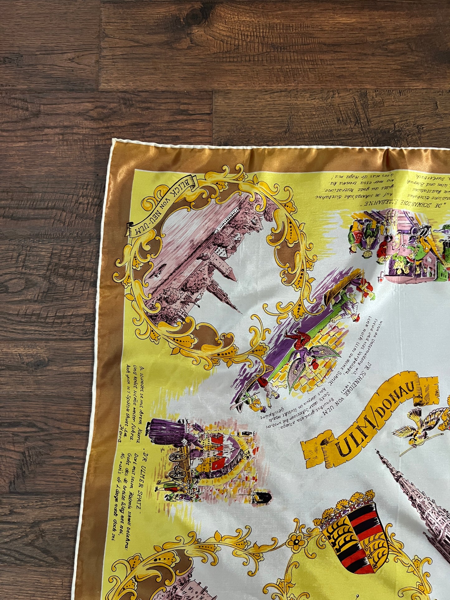 Vintage Souvenir Scarf - Ulm Germany Landmark Travel Square