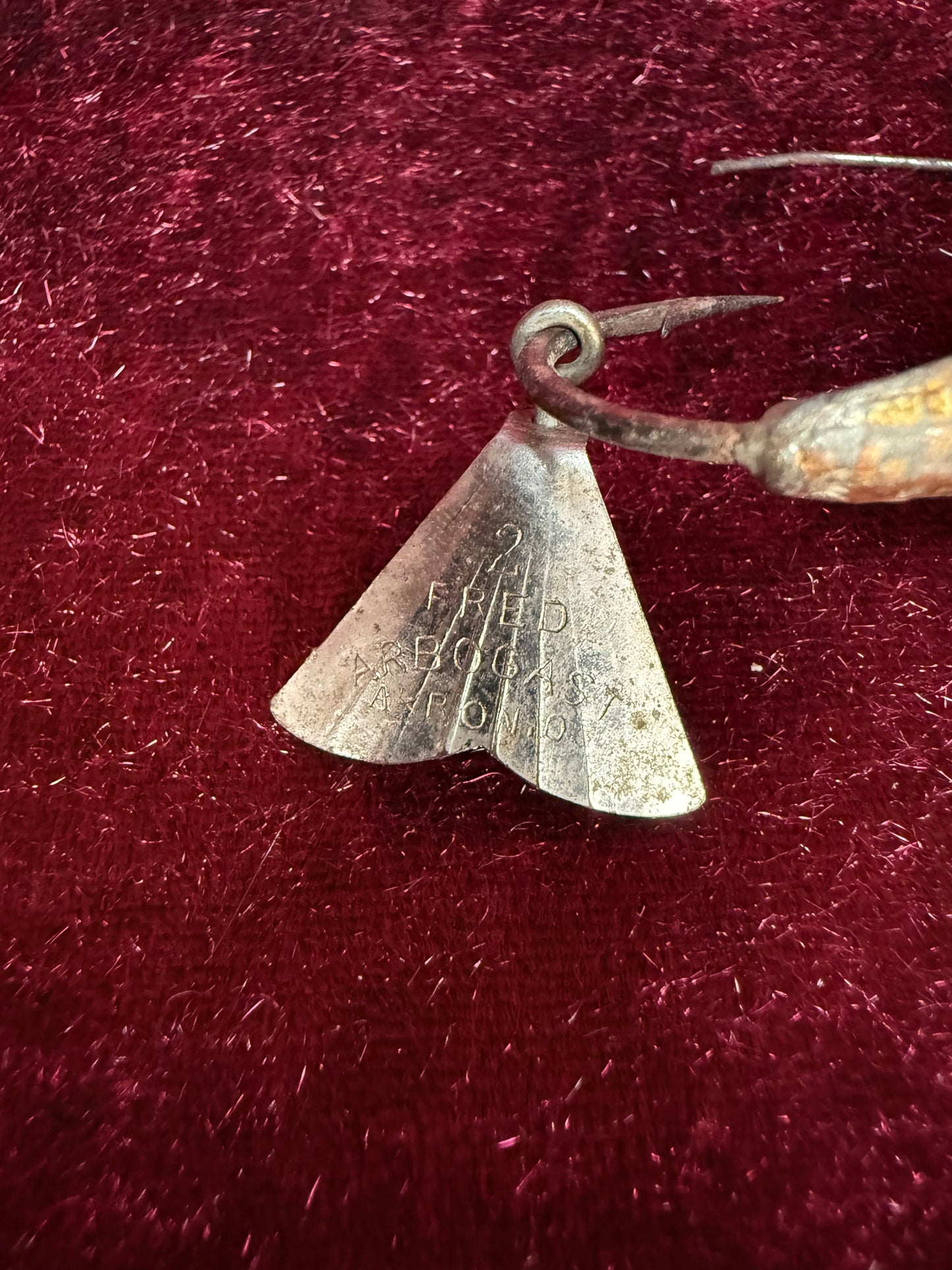 Vintage Fishing Lure – Fred Arbogast Tin Liz Spinner Akron Ohio