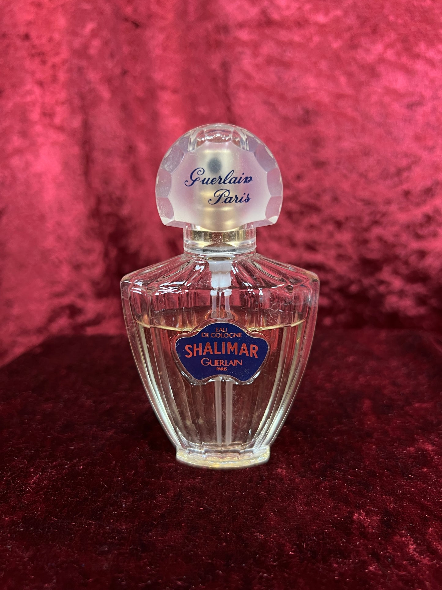 Vintage Glass Perfume Bottle - Guerlain Shalimar Eau de Cologne Paris