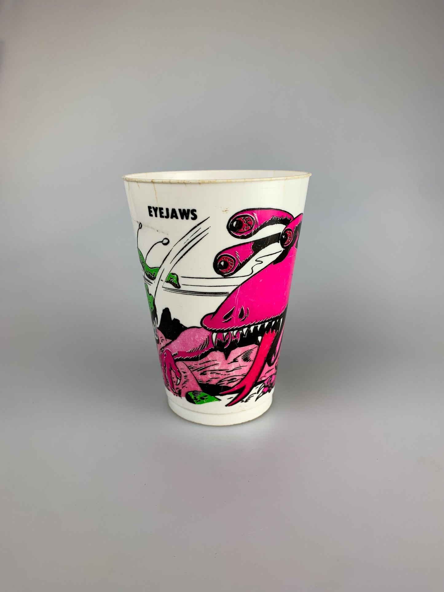 Vintage 1979 Not Of This World Plastic Promotional Slurpee Cup | No. 13 Eyejaws Alien