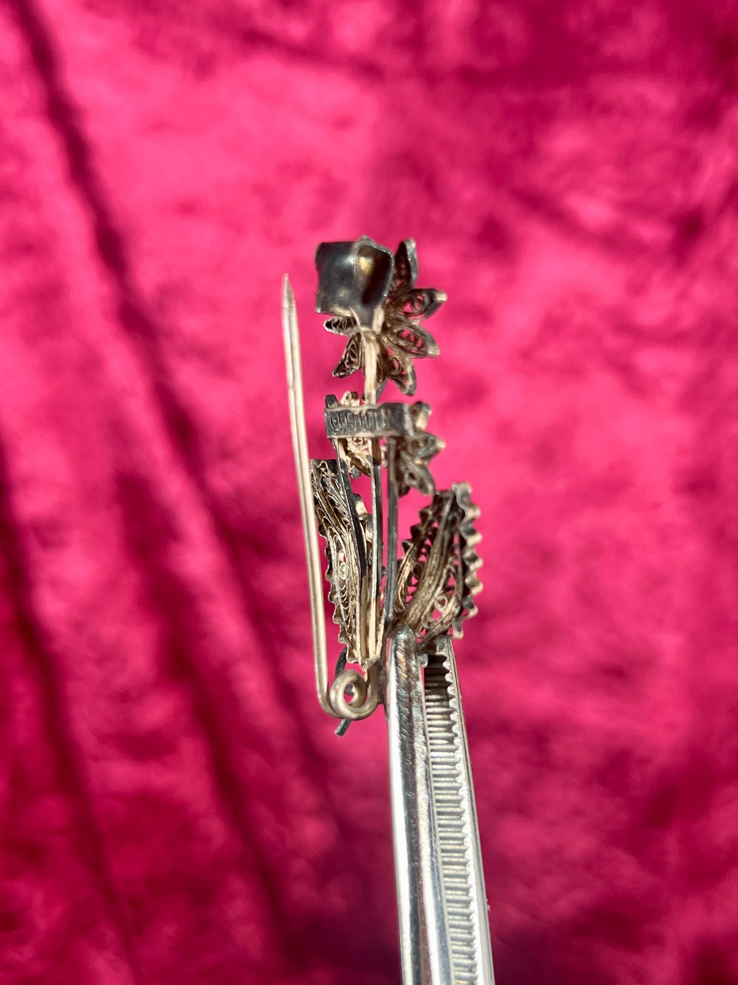 Vintage Jewelry - Brooch - 925 Silver - Flower Bouquet - Sperumv