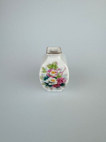 Vintage Miniature Bud Vase w/ Floral Motif - Squaw Valley Souvenir - JAPAN