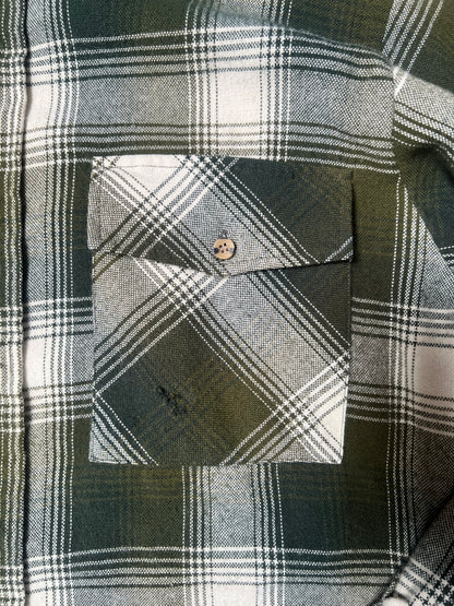 Vintage Clothing - Flannel Shirt - Green Plaid - Large - Back Packer Sportswear