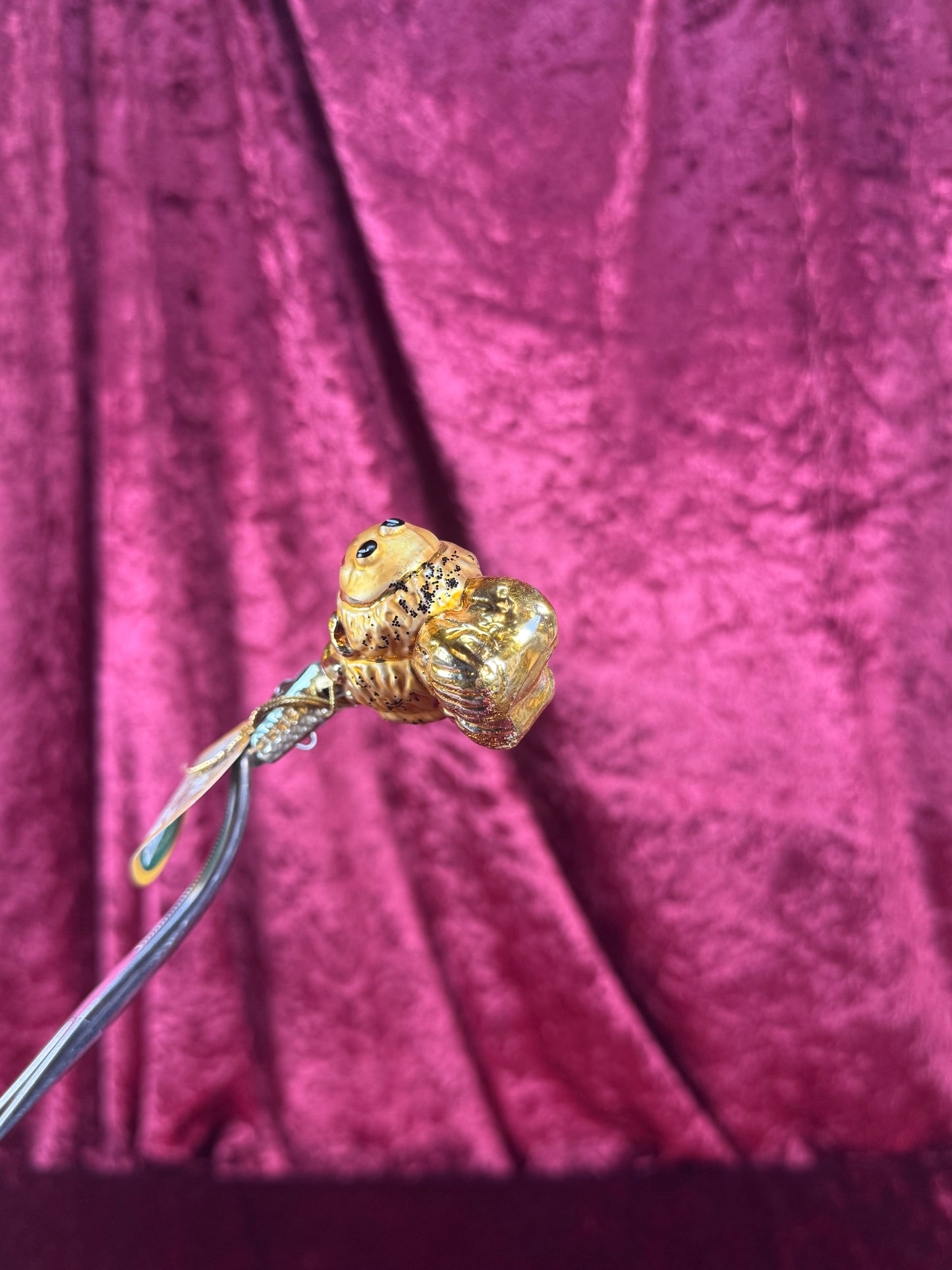 Vintage Christmas - Handblown Clip On Glass Ornament - Yellow Bee - Inge Glas - Germany