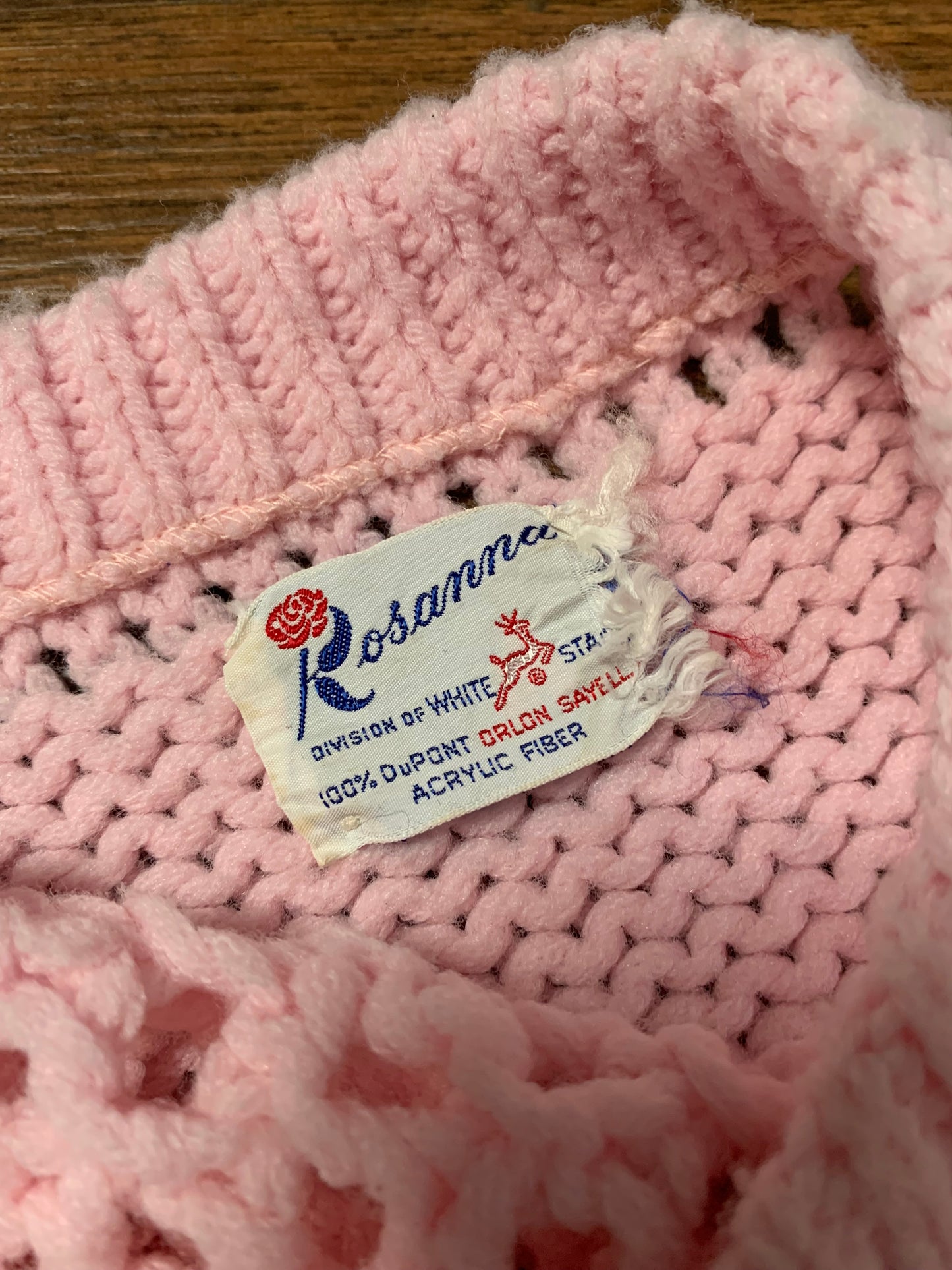 Vintage Clothing - Knit Pullover Sweater Vest - Baby Pink - Rosanna - Made In U.S.A. - Small