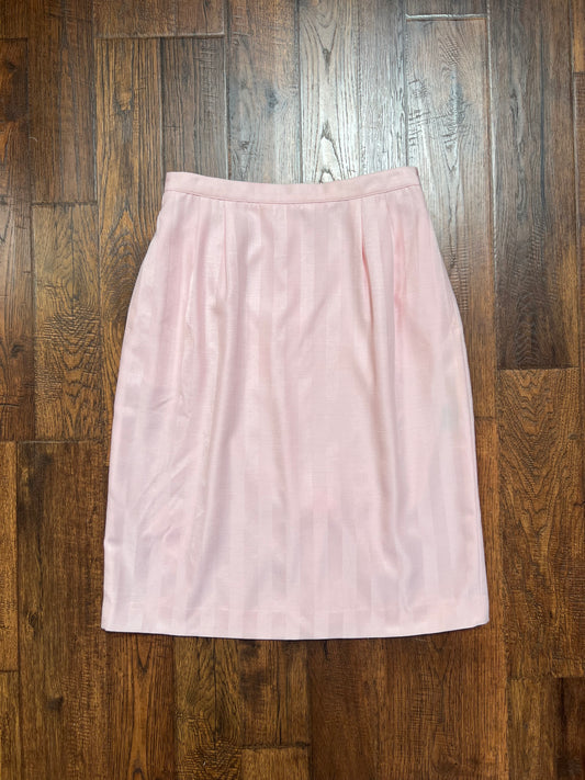 Vintage Clothing - Pinstripe Straight Skirt - Cotton Candy Pink - Sassoon - Small