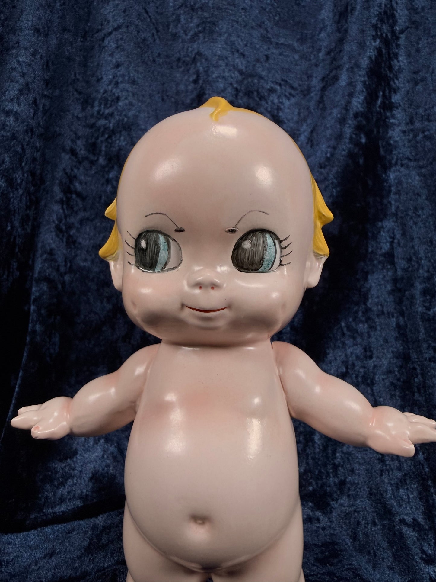 Vintage Chalkware Kewpie Figurine – Byron Molds Angel with Crochet Dress