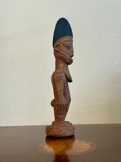 Vintage Art - Nigerian Fertility Ibeji Statue - 10” Carved Wood - Africa