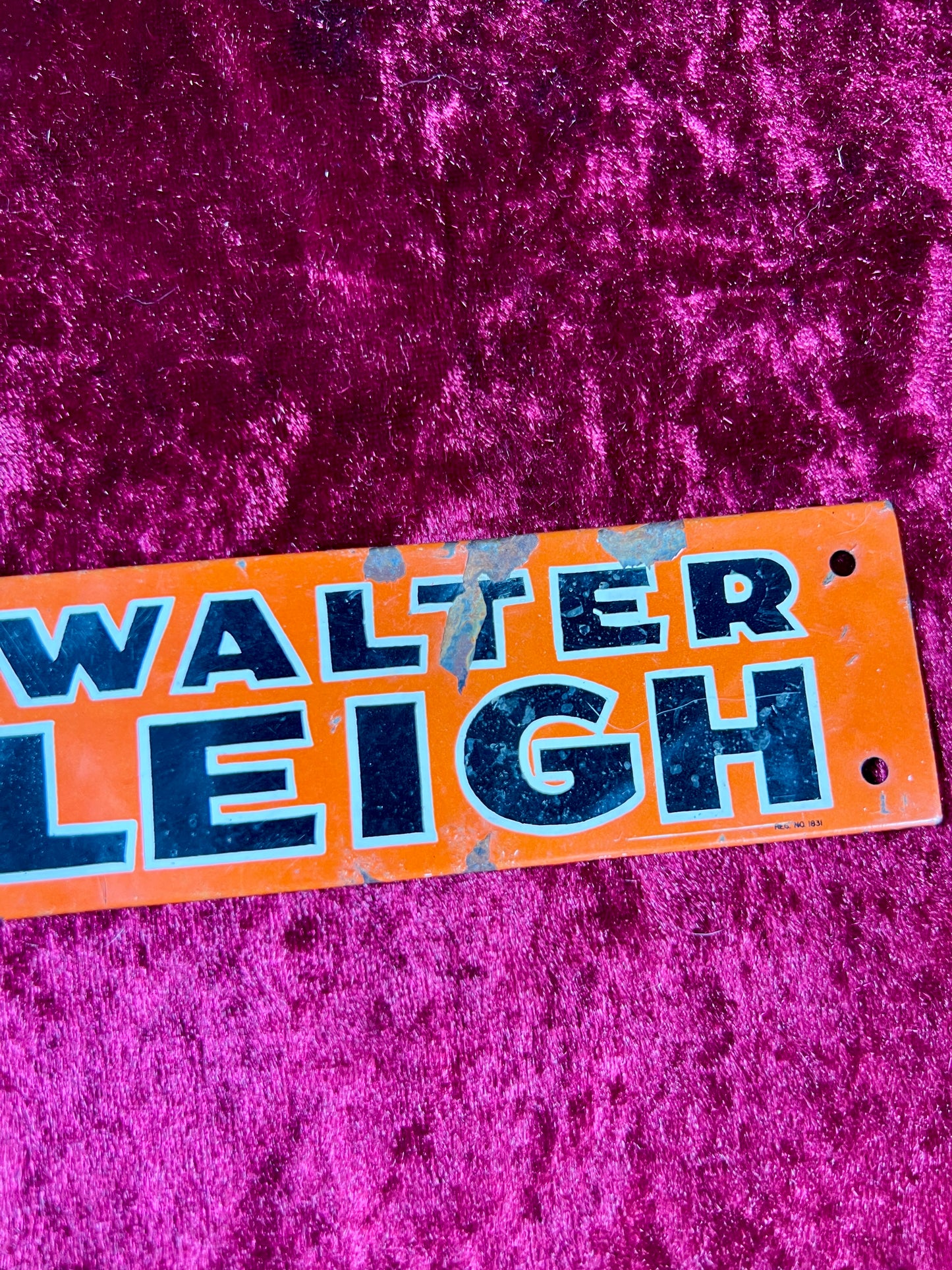 Vintage Tobacciana - Metal Enamel Advertisement Sign - Sir Walter Raleigh Fresh - Made in USA
