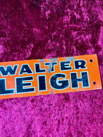 Vintage Tobacciana - Metal Enamel Advertisement Sign - Sir Walter Raleigh Fresh - Made in USA