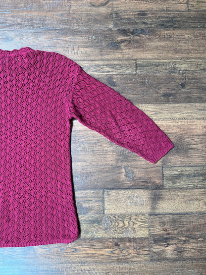 Vintage Clothing - Thin Knit Oversized Sweater - Light Maroon - Mondala Made In U.S.A. - Small