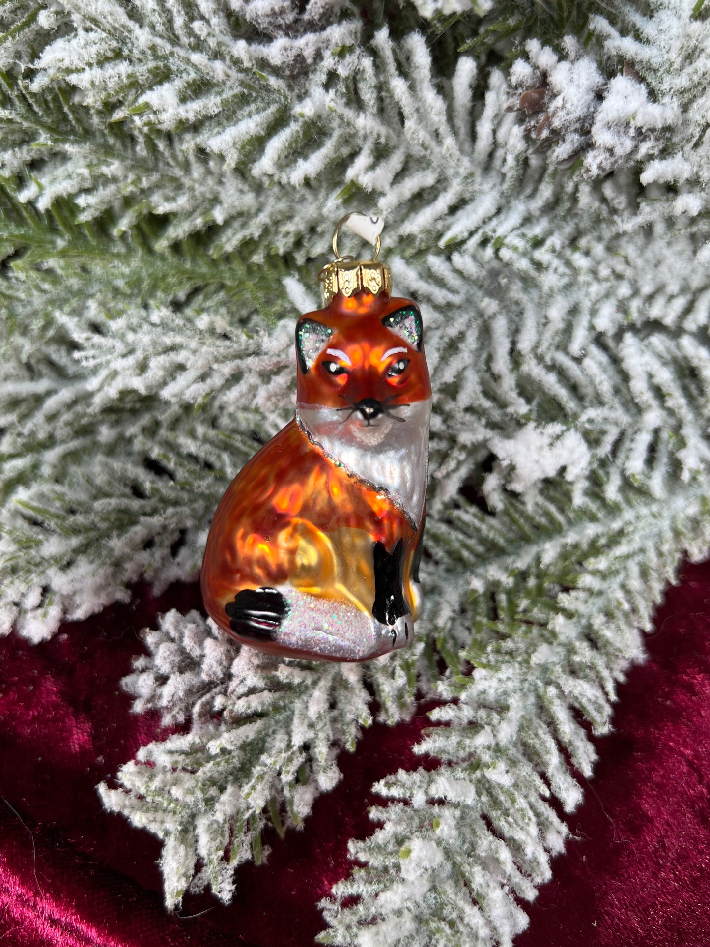 Vintage Christmas - Handblown Glass Ornament - Miniature Red Fox - Department 56