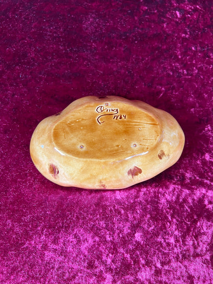 Vintage Kitchen - Ceramic Lidded Sour Cream Boat - Potato - 1984
