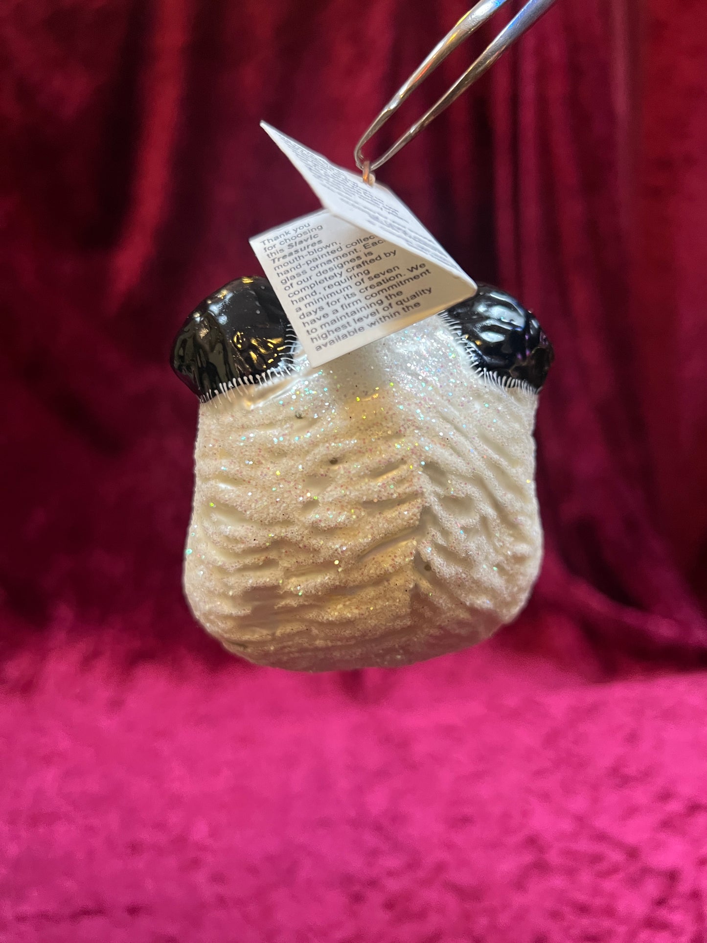 Vintage Christmas - Handblown Glass Ornament - Mini Panda - Slavic Treasures - Made In Poland