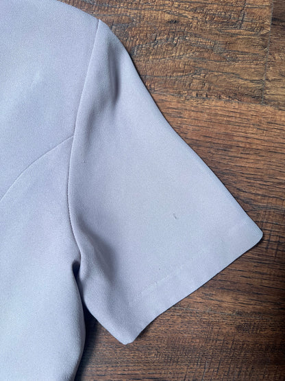 Vintage Clothing - Uniform Shirt Blouse - Grey Purple - Medium - Yick Fung