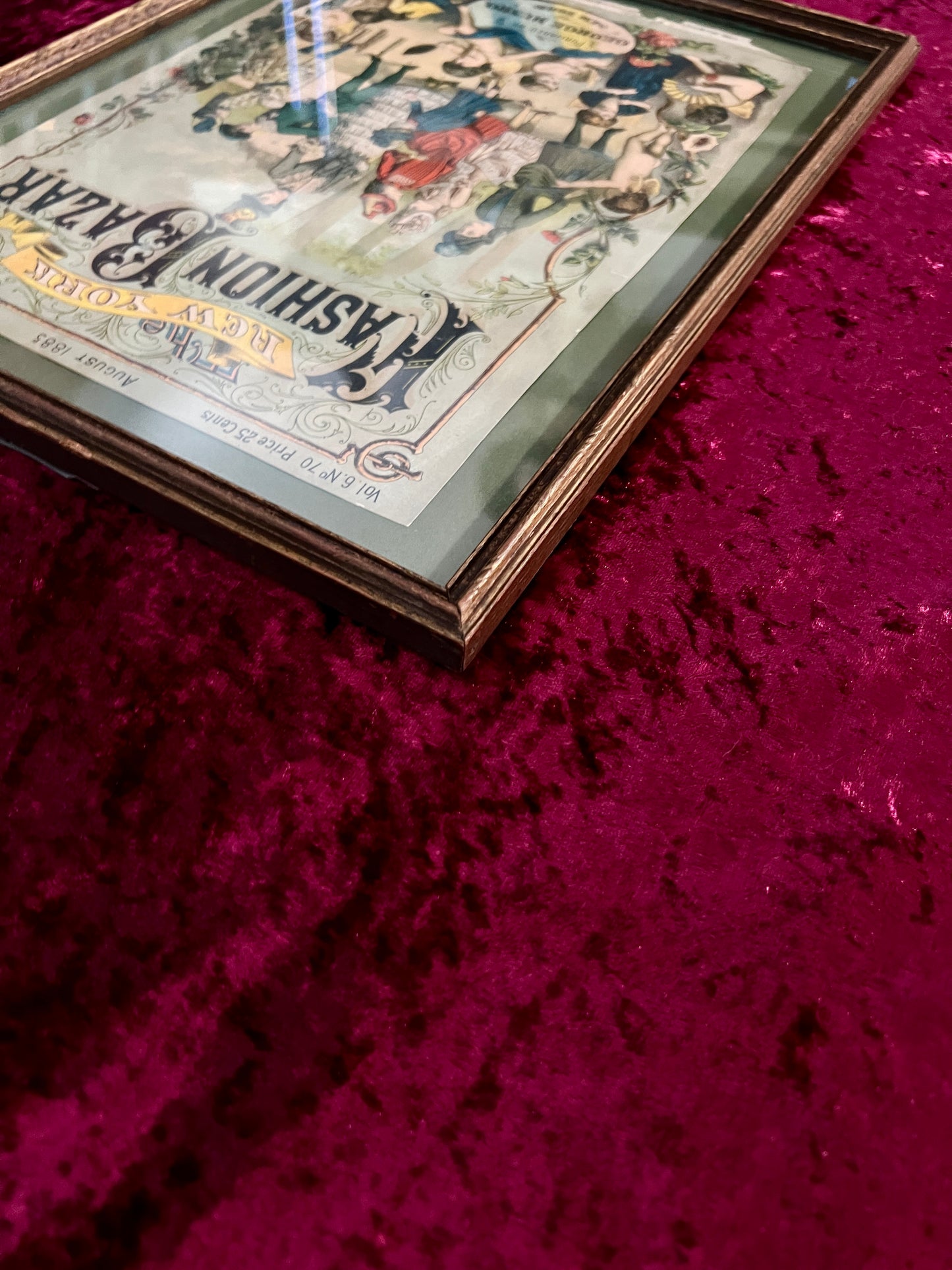 Vintage Framed Magazine Cover - 1885 New York Fashion Bazar George Munro