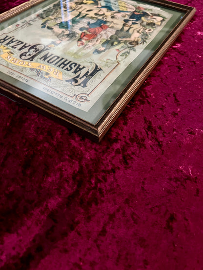 Vintage Framed Magazine Cover - 1885 New York Fashion Bazar George Munro